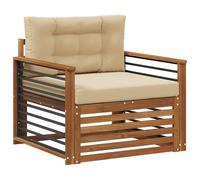 vidaXL Set di divani da esterno Legno di Acacia Massello e Poliestere, Divano da giardino, set modulari per esterni, mobili resistenti per relax in terrazza e cortile