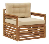 vidaXL Set di divani da esterno Legno di Acacia Massello e Poliestere, Divano da giardino, set modulari per esterni, mobili resistenti per relax in terrazza e cortile