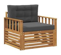 vidaXL Set di divani da esterno Legno di Acacia Massello e Poliestere, Divano da giardino, set modulari per esterni, mobili resistenti per relax in terrazza e cortile