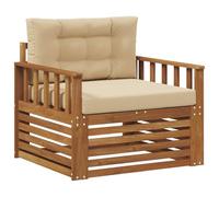 vidaXL Set di divani da esterno Legno di Acacia Massello e Poliestere, Divano da giardino, set modulari per esterni, mobili resistenti per relax in terrazza e cortile