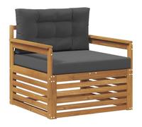 vidaXL Set di divani da esterno Legno di Acacia Massello e Poliestere, Divano da giardino, set modulari per esterni, mobili resistenti per relax in terrazza e cortile