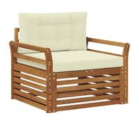 vidaXL Set di divani da esterno Legno di Acacia Massello e Poliestere, Divano da giardino, set modulari per esterni, mobili resistenti per relax in terrazza e cortile