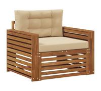 vidaXL Set di divani da esterno Legno di Acacia Massello e Poliestere, Divano da giardino, set modulari per esterni, mobili resistenti per relax in terrazza e cortile