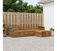 vidaXL Set di divani da esterno Naturale 249,5 x 162,5 x 73 cm, Divano da giardino, set moderno da esterno per patio, comfort e relax in terrazza