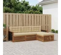 vidaXL Set di divani da esterno Naturale e Beige 249 x 162,5 x 73 cm, Divano da esterno, set sezionale per giardino, lounge moderna, posti a sedere per rilassarsi comodamente