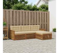 vidaXL Set di divani da esterno Naturale e Beige 249 x 162,5 x 73 cm, Divano da esterno, set sezionale per giardino, lounge moderna, posti a sedere per rilassarsi comodamente