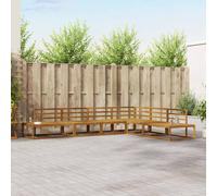 vidaXL Set di divani da esterno 6 Pezzo Naturale, Divano in Legno di Acacia, Seduta Moderna da Esterno, Divano Sezionale Resistente per Giardini e Terrazze, Set di Mobili da Patio Resistenti alle Int
