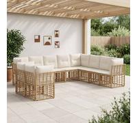 vidaXL Set di divani da esterno Naturale Poliestere