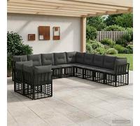 vidaXL Set di divani da esterno Nero Poliestere