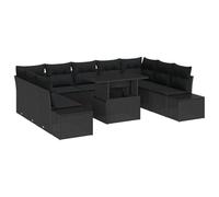 vidaXL Set Giardino 10 Pezzi con Cuscini Nero Polirattan Arredamento Esterno Design Modulare Storage Impermeabile Balcone Mobili Patio Divano per Quattro di Lusso