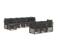 vidaXL Set di divani da giardino, 10 pezzi, grigio rattan sintetico, divano da giardino, design moderno, resistente alle intemperie, set modulare, comodo per rilassarsi, stile esterno, rattan