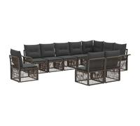 vidaXL Set di divani da giardino, 10 pezzi, grigio rattan sintetico, divano da giardino moderno, mobili da esterno resistenti alle intemperie, set modulare per un riposo con stile
