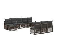 vidaXL Set di divani da giardino, 10 pezzi, grigio rattan sintetico, divano modulare, resistente alle intemperie, ideale per riunioni all'aperto, comodo, versatile per il patio