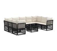 vidaXL Set di divani da giardino, 10 pezzi, nero, in rattan sintetico, divano da giardino moderno, mobili resistenti alle intemperie, design modulare per sedute comode, cuscini regolabili