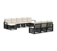 vidaXL Set di divani da giardino, 10 pezzi, nero, in rattan sintetico, divano modulare da giardino, resistente alle intemperie, design moderno, set per rilassarsi, mobili da patio