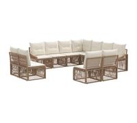 vidaXL Set di divani da giardino, 11 pezzi, beige, rattan sintetico, set di divani moderni per giardino, design modulare, resistente alle intemperie, ideale per patio, terrazza e giardino