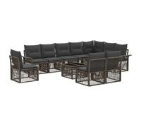 vidaXL Set di divani da giardino, 11 pezzi, grigio rattan sintetico, divano da giardino moderno, mobili da esterno resistenti alle intemperie, set modulare per un riposo con stile