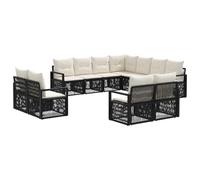 vidaXL Set di divani da giardino, 11 pezzi, in rattan sintetico, elegante e resistente alle intemperie, set modulare per patio, giardino, terrazza e bordo piscina