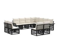 vidaXL Set di divani da giardino, 11 pezzi, nero, in rattan sintetico, divano modulare moderno per giardino, poltrona da esterno con stile, mobili comodi, cuscini in polyrattan resistenti alle