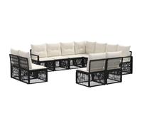 vidaXL Set di divani da giardino, 11 pezzi, nero, in rattan sintetico, moderno per giardino, resistente alle intemperie, modulare, divano lounge in rattan e mobili per il patio