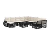 vidaXL Set di divani da giardino, 12 pezzi, colore nero polyrattan, divano da giardino, moderno, resistente alle intemperie, mobili componibili, set in rattan, divano da esterno