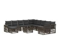vidaXL Tuinbankenset 12 st Grijs en Donkergrijs poly rattan