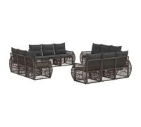 vidaXL Set Divano da Giardino 12 pz Grigio e Grigio Scuro polyrattan