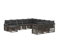 vidaXL Set di divani da giardino, 12 pezzi, grigio rattan sintetico, divano modulare moderno, resistente alle intemperie, comodo rattan, cuscini regolabili e imbottitura in schiuma