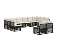 vidaXL Set di divani da giardino, 12 pezzi, in rattan sintetico, moderno per esterni, resistente alle intemperie, gambe regolabili, design modulare, ideale per il patio