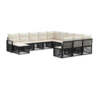 vidaXL Set di divani da giardino, 12 pezzi, in rattan sintetico, nero, divano modulare moderno, resistente alle intemperie, comodo rattan, cuscini regolabili e imbottitura in schiuma