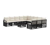 vidaXL Set di divani da giardino, 12 pezzi, nero, in rattan sintetico, divano modulare moderno, resistente alle intemperie, per patio, mobili da giardino, sedie in rattan, cuscini