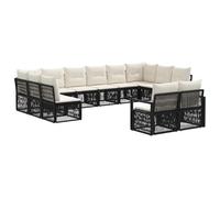 vidaXL Set di divani da giardino, 12 pezzi, nero, in rattan sintetico, divano modulare per esterni, set lounge resistente alle intemperie, mobili da patio moderni, gambe regolabili