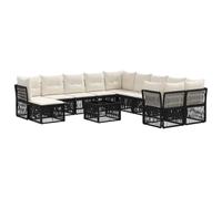 vidaXL Set di divani da giardino, 12 pezzi, nero, in rattan sintetico, set di divani moderni per giardino, mobili da patio, sedute fuori casa, stile e comfort