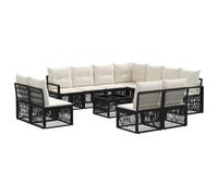 vidaXL Set di divani da giardino 12 pz nero polyrattan, divano da giardino moderno, resistente alle intemperie, modulabile, soggiorno esterno, mobili in rattan, divano letto a bordo piscina