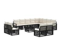 vidaXL Set di divani da giardino, 13 pezzi, colore nero, polyrattan, bagno moderno, divani in rattan, comfort esterno, modularità e facile da pulire, perfetto per il giardino