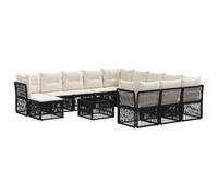 vidaXL Set di divani da giardino, 13 pezzi, colore nero polyrattan, divano moderno da esterno, resistente alle intemperie, mobili componibili per terrazza, comfort regolabile