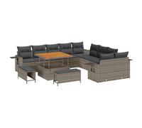 vidaXL Set di divani da Giardino 13 Pezzi con Cuscini Grigi in polyrattan. Stile e Comfort per arredare l'esterno, Perfetto per Il Patio. Design modulare, Ideale per la terrazza in Estate. Arredamen