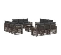 vidaXL Set di divani da giardino, 13 pezzi, grigio e grigio scuro, mobili da giardino componibili, divano resistente alle intemperie, set di relax in rattan per il vostro patio