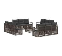 vidaXL Set Divano da Giardino 13 pz Grigio polyrattan