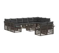 vidaXL Set di divani da giardino, 13 pezzi, grigio rattan sintetico, divano da giardino moderno, elegante e resistente alle intemperie, design modulare, seduta regolabile, balconi