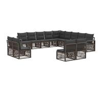 vidaXL Set di divani da giardino, 13 pezzi, grigio rattan sintetico, divano modulare moderno, elegante e resistente alle intemperie, giardino, patio o prato