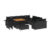vidaXL Set di divani da Giardino 13 Pezzi in Rattan polyrattan Nero con Cuscini. Mobili da Esterno Resistenti all’Acqua e al Sole, Ideali per Patio e balconi. Design modulare e Regolabile, per Una s