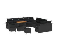 vidaXL Set di Divani da Giardino 13 Pezzi in Rattan Sintetico Nero con Cuscini, Resistente alle Intemperie e Modulare per Esterni, Ideale per Patio e Balcone, Arredamento Estivo di Lusso e Versatile
