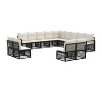 vidaXL Set di divani da giardino, 13 pezzi, nero, in rattan sintetico, divano modulare moderno, elegante e resistente alle intemperie, giardino, patio o prato