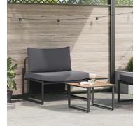 vidaXL Set di divani da giardino 2 pezzi, poltrona singola con cuscini antracite