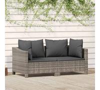 vidaXL Set di Divani da Giardino 2 pz con Cuscini in Polyrattan Grigio