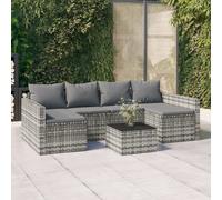 vidaXL Set di Divani da Giardino 2 pz con Cuscini in Polyrattan Grigio