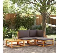 vidaXL Set di divani da giardino 4 pezzi con cuscini in legno di acacia e corda