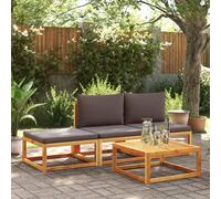 vidaXL Set di divani da giardino 4 pezzi con cuscini in legno di acacia e corda