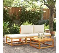 vidaXL Set di divani da giardino 4 pezzi con cuscini in legno di acacia e rattan
